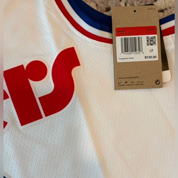 Nike Authentic Philadelphia 76ers Sixers NBA Tyrese Maxey #0 Jersey Men’s Sz L - Picture 6 of 9